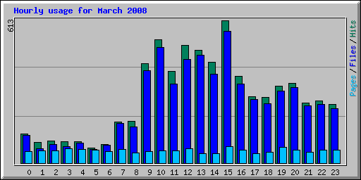 Hourly usage for March 2008
